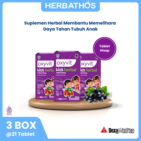 Oxyvit Kidz Herbal Tablet Hisap - 3 Box