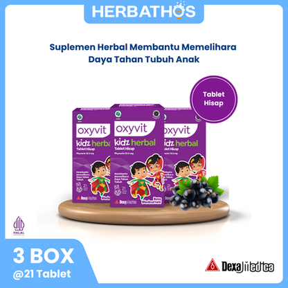 Oxyvit Kidz Herbal Tablet Hisap - 3 Box